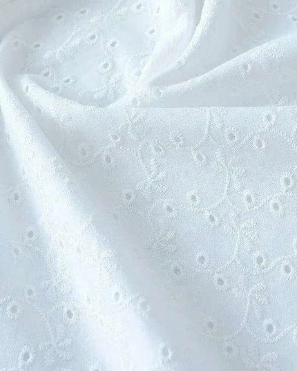 Elegant 100% Cotton White Lace Material