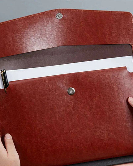 Sophisticated PU Leather Business Portfolio with Ample Storage