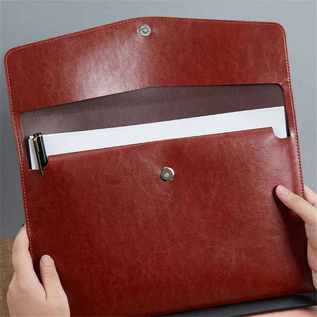 Sophisticated PU Leather Business Portfolio with Ample Storage
