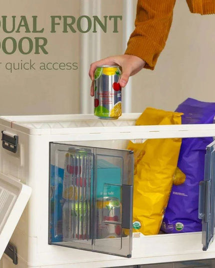 48-Quart Mobile Foldable Storage Bins with Dual Access - Ideal for Home Organization, RV Travel, and Outdoor Adventures