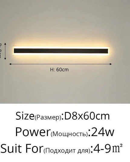 Modern Black LED Nordic Wall Sconce with Remote for Indoor and Outdoor Ambiance