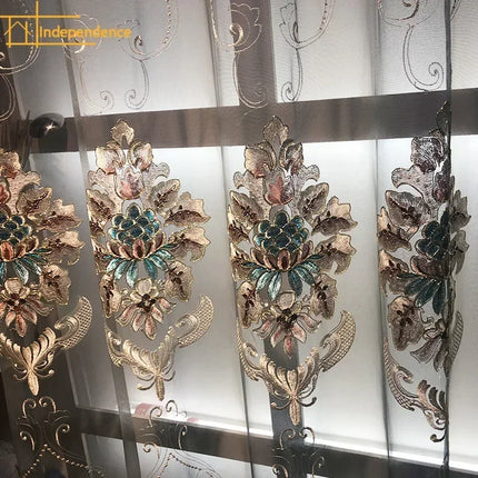 High-End Chenille Embroidery Window Curtains