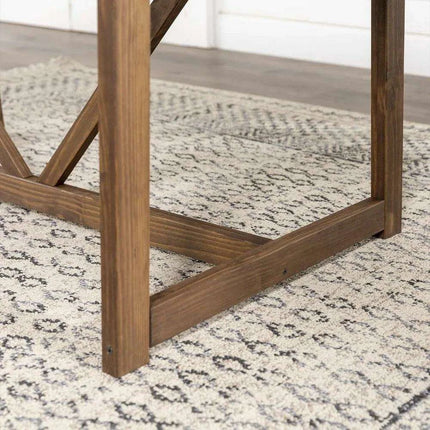 Charming Rustic Farmhouse Solid Pine Wood Dining Table - 72 Inch Modern Design in Grey/Brown for 6 Guests - 150 lbs Capacity