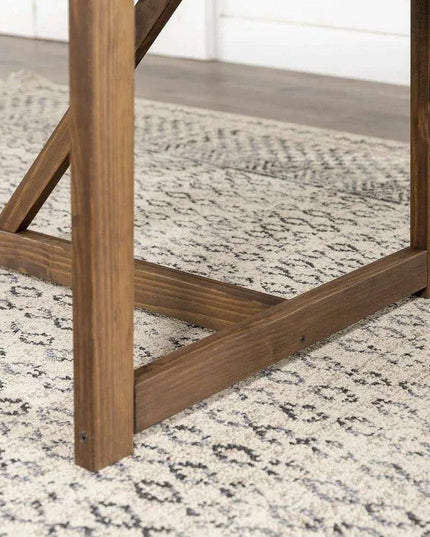 Charming Rustic Farmhouse Solid Pine Wood Dining Table - 72 Inch Modern Design in Grey/Brown for 6 Guests - 150 lbs Capacity