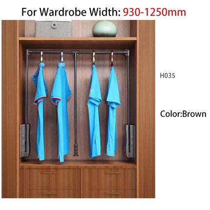 Retractable Pull-Down Clothes Rod with Soft-Close Damping — Aluminium Alloy, 30kg | Très Elite