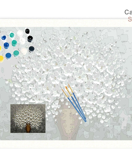 Gray Blossoms Complete Acrylic Art Set for Adults - All-in-One DIY Painting Kit with Canvas, Brushes, and Vibrant Paints