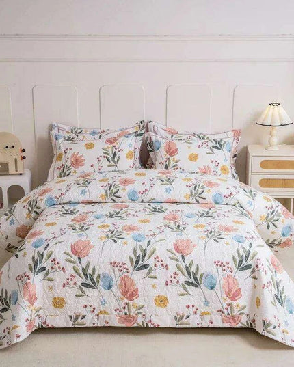 Chic 100% Cotton Plaid Coverlet Set for Double Beds - Multi-Functional Bedspread