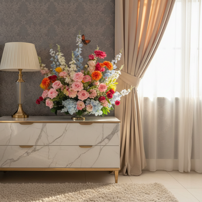 Silk Flower Ball Table Centrepiece