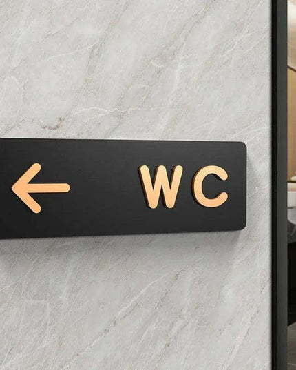 Sleek Acrylic Restroom Signs: Modern Directional Set for Men's and Women's Bathrooms