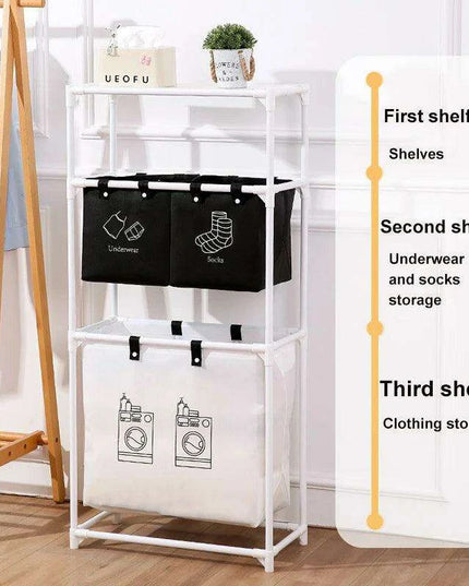 Laundry Organization System with Foldable Multi-layer Grid Design