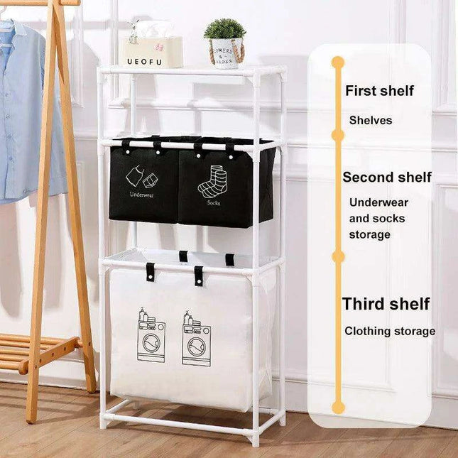 Laundry Organization System with Foldable Multi-layer Grid Design