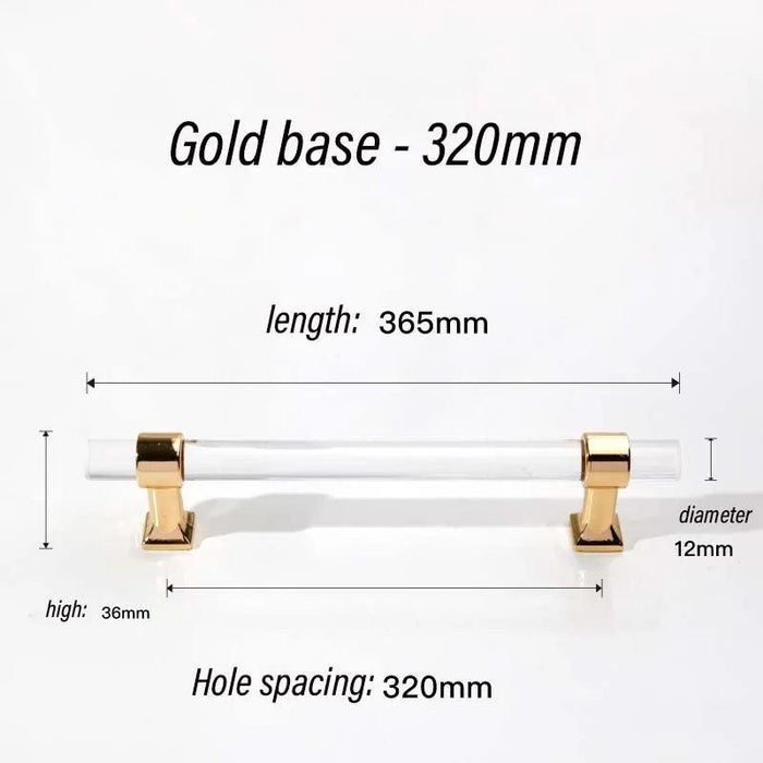 Luxurious Gold Acrylic Drawer Handles with Crystal Detailing - Chic Cabinet Pulls