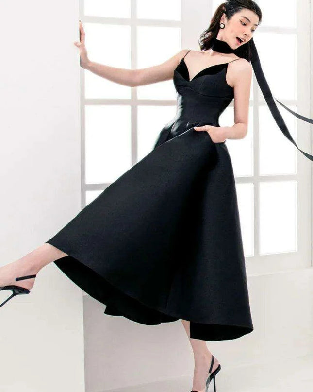 Velvet Evening Gown with Unique Patchwork and Zipper Closure