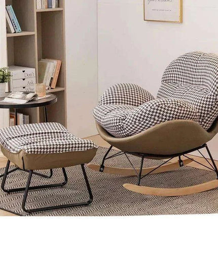 Plush Velvet Nordic Rocking Chair - Elegant Lounge Seating for Ultimate Relaxation