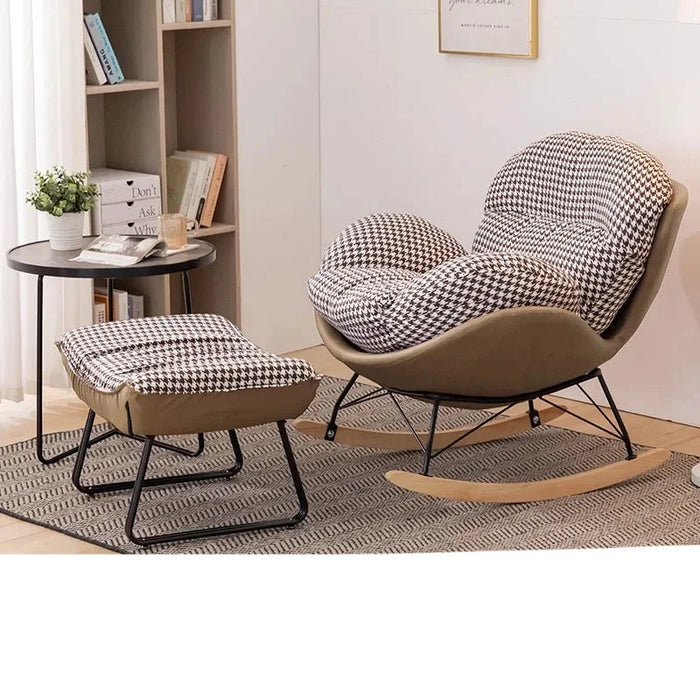 Luxurious Velvet Rocking Chair with Modern Nordic Design - Premium Lounge Seating
