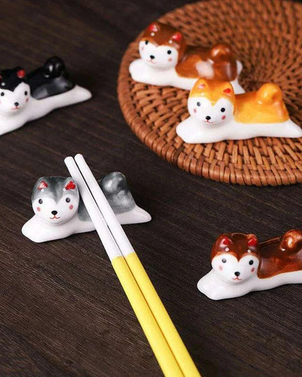 Charming Cat-Inspired Ceramic Chopstick Holder for Elegant Dining