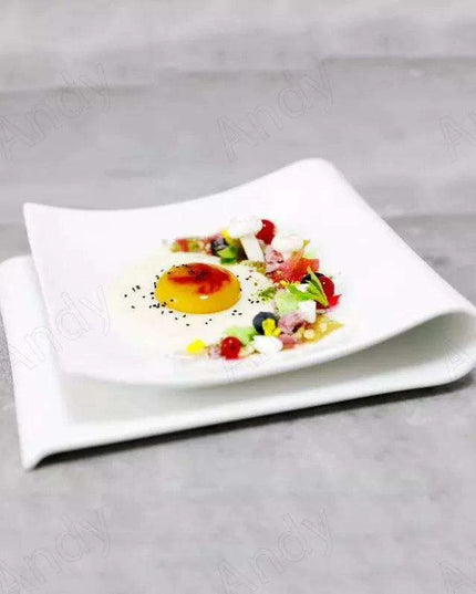 Sleek Space-Saving Ceramic Plate Set for Elegant Entertaining