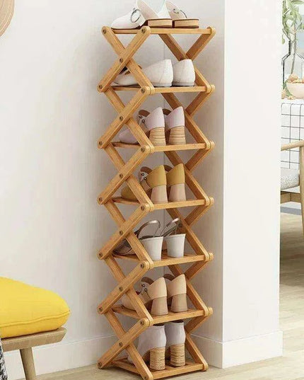 Stylish Multi-Tier Bamboo Footwear Organizer for Efficient Home Storage