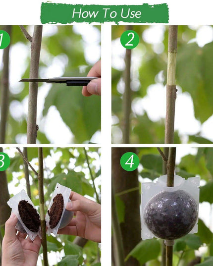 10-Pack High Pressure Rooting Ball Kits for Easy Plant Propagation and Air Layering