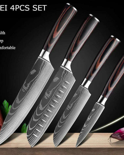 Exquisite Damascus Steel Chef Knife Collection - 1-10Pcs Japanese Santoku and Utility Knives for Culinary Excellence