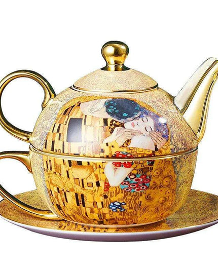 Regal Elegance: European Aristocracy Inspired Fine Bone China Tea Set with Exquisite Lady's Portrait