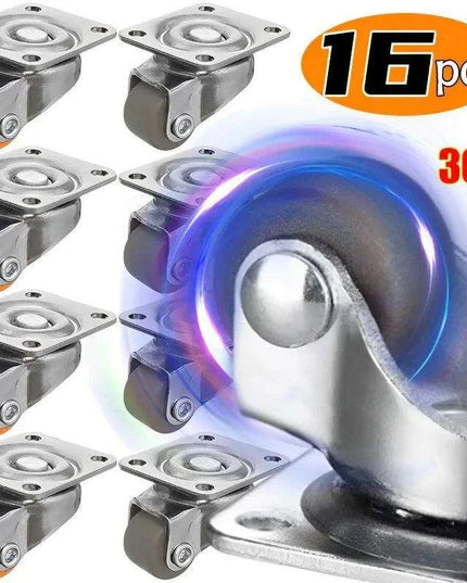 Compact Self-Adhesive TPR Caster Wheels - 360° Rotating Soft Rubber Casters for Effortless Furniture Mobility