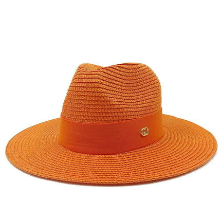 Chic Macaron White Straw Hat for Summer Travel - Essential Sun Protection for Beach Days 2023