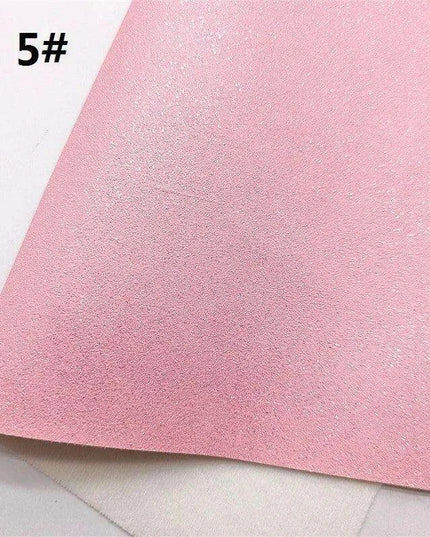 Sparkling Pink Heart & Cloud Faux Leather Crafting Sheet - Ideal for DIY Projects