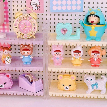 Chic Pink Lace 3-Tier Organizer for Dolls and Cosmetics