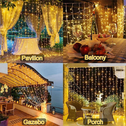 Solar LED Curtain Fairy Lights – Waterproof & Auto Dusk-to-Dawn
