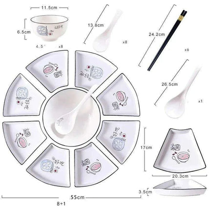 Elegant Asian Ceramic Dining Collection - Chic Tableware for Home and Special Events