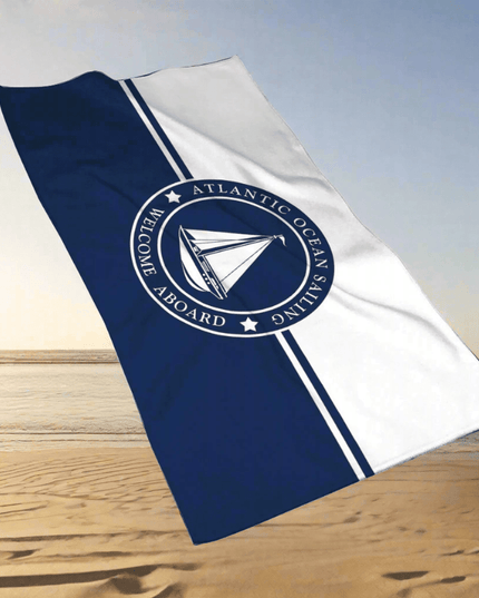 Customizable Luxurious Navy Blue Microfiber Towel - Your Perfect Travel Companion