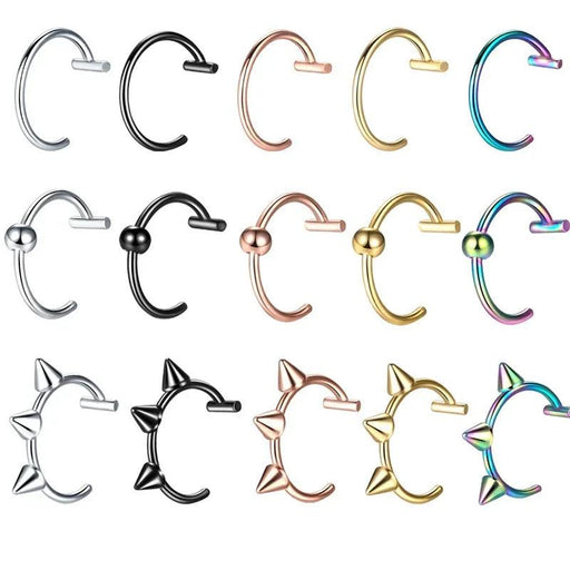 Chic Non-Pierced Stainless Steel Hoop Ring: Versatile Jewelry for Nose, Lip, and Septum