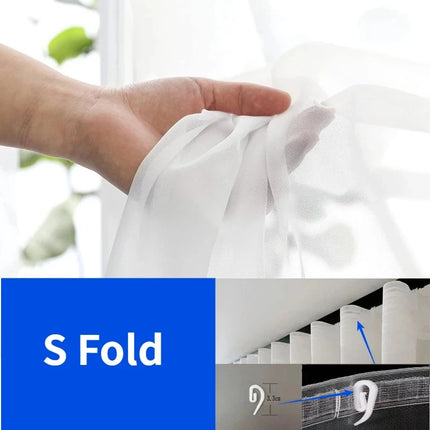 S Fold Wavy Curtains White Tulle Chiffon Sheer Curtains for Living Room Bedroom Dining Voile Custom Size High Quality Decoration s-fold-wavy-curtains-white-tulle-chiffon-sheer-curtains-for-living-room-bedroom-dining-voile-custom-size-high-quality-decoration