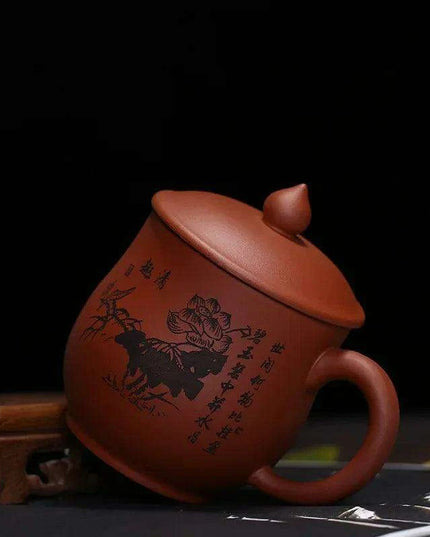 Elegant Yixing Purple Clay Teacup with Lid