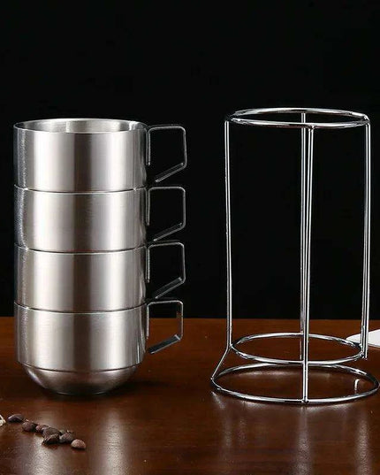 Elegant 6-Piece Set of Insulated Stainless Steel Tea Mugs for Home and Social Gatherings