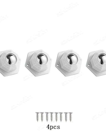 Versatile 360° Mini Swivel Caster Wheel Set - 4Pcs Stainless Steel & Nylon Adhesive Furniture Movers