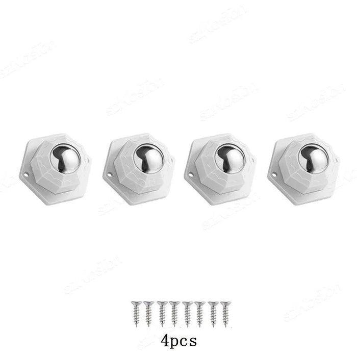 Versatile 360° Mini Swivel Caster Wheel Set - 4Pcs Stainless Steel & Nylon Adhesive Furniture Movers