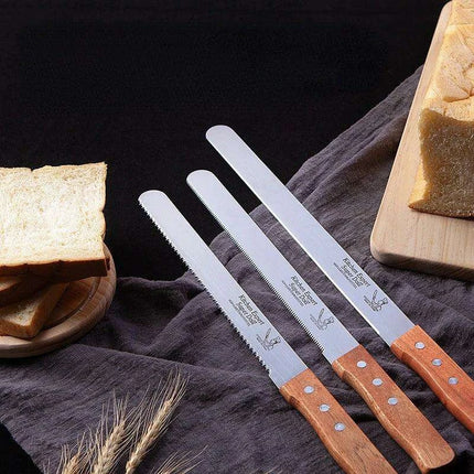Ergonomic Wooden Handle Stainless Steel Slicing Knife Set - 4 Sizes for Ultimate Versatility