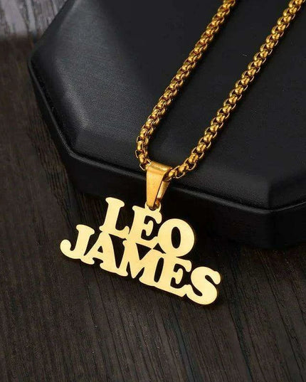 Personalized Unisex Stainless Steel Name Necklace with Chunky Chain
