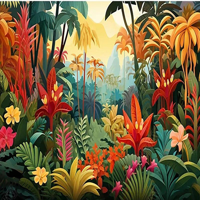 Enchanting 3D Cartoon Forest Wallpaper - Transform Your Space into a Fantasy Wonderland