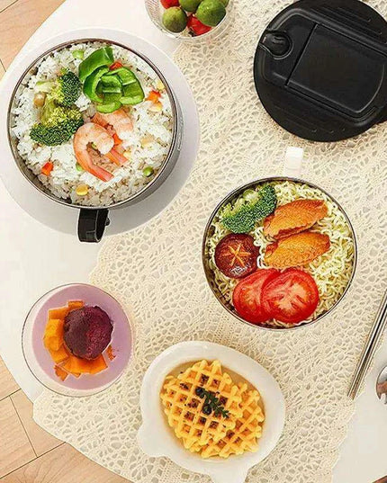 1000ml Insulated Stainless Steel Ramen Bowl with Lid - Perfect for Instant Noodles, Salads, and Soups for 1-2 People