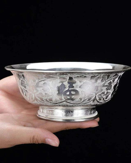 Elegant Handcrafted Sterling Silver Serving Bowl