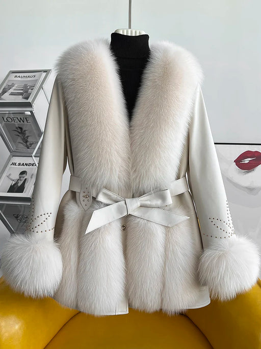 Fox Fur-Adorned Winter Coat: A Luxe Blend of Warmth and Style