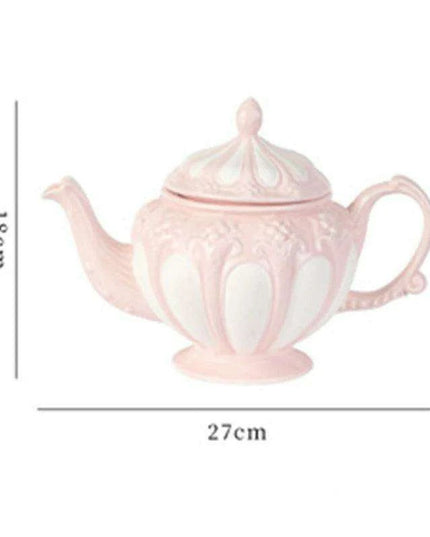 Sophisticated Tea Set: Handcrafted Ceramic Teapot and Mugs Ensemble