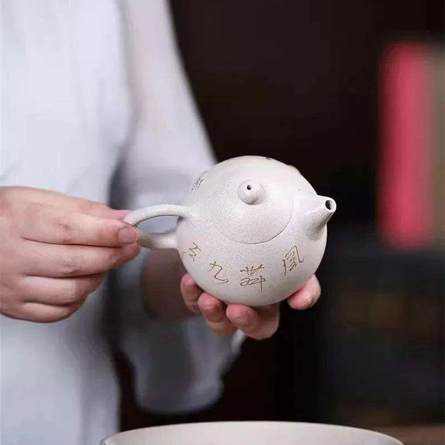 Elegant Yixing Purple Clay Dragon Egg Teapot - 220ml Masterpiece for Discerning Tea Lovers