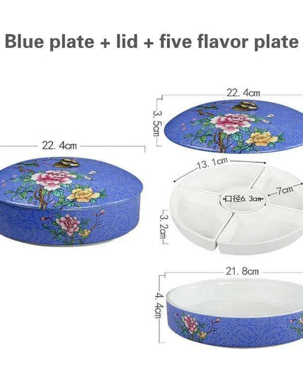 Elegant Five-Section Ceramic Serving Bowl for Gourmet Dining