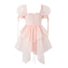 Chic Korean Princess Cross Rope Bow Organza Dress