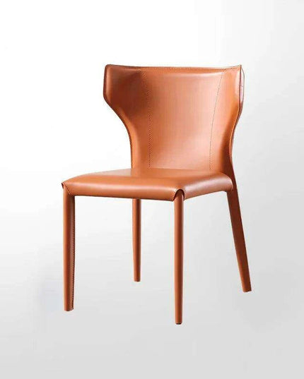 Minimalist Scandinavian Saddle Leather Dining Chair