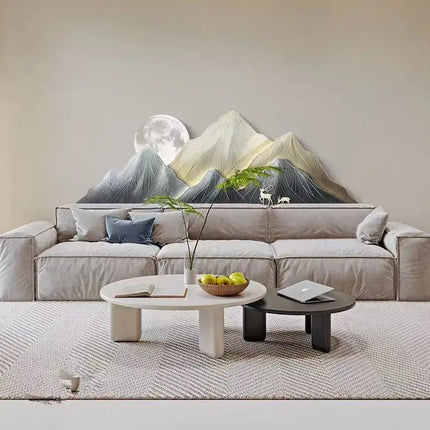 Cream Style Mountain Painting Wall Lamp | High-End Decorative Sconce
